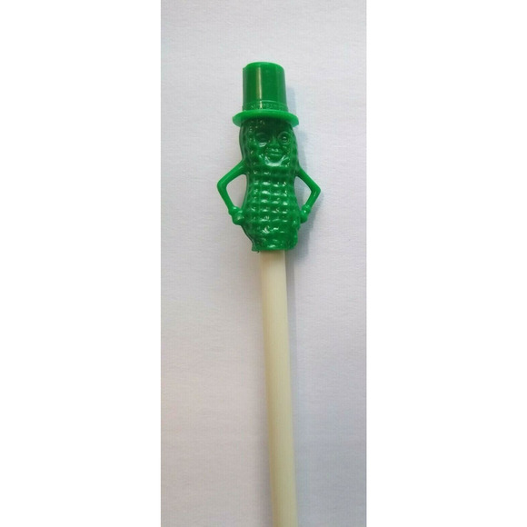 Mr Peanut Vintage Green Drinking Straw 1950s Planters Peanuts Pop Culture Promo - Picture 2 of 7